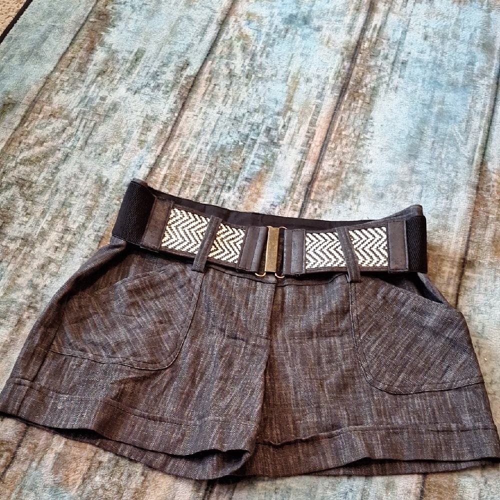 🔥 3 for $25 SALE Maurices BlK/Gray Belted Shorts. Size 9/10